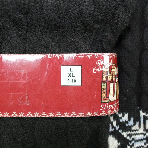 New Mukluks Black Knit Slippers Size L-XL 9 / 10 - Picture 5 of 6
